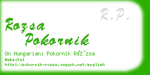 rozsa pokornik business card